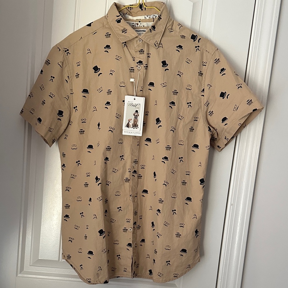 Men's Denim & Flower Ricky Singh Short Sleeve Shirt Medium